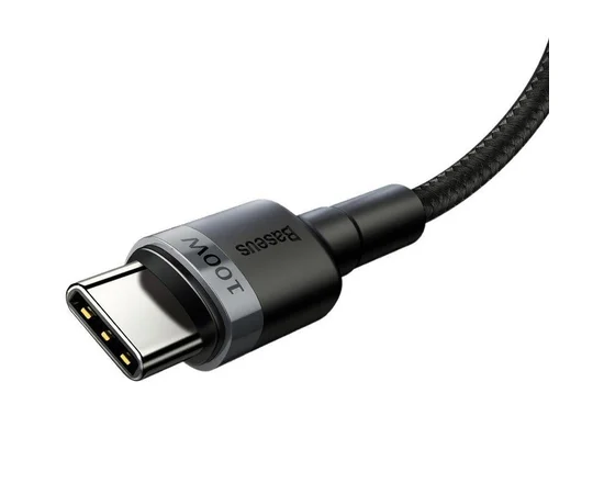 Дата кабель Baseus Cafule Type-C to Type-C PD2.0 100W (2m) (CATKLF-AL) Gray / Black