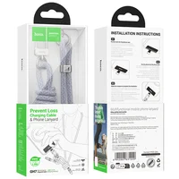 Дата кабель-шнурок Hoco GH7 Elegant Type-C to Lightning (1.8m) Denim Blue