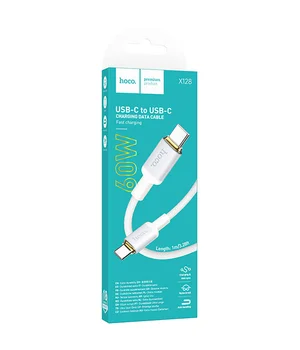 Дата кабель Hoco X128 Benefit Type-C to Type-C 60W (1m) White