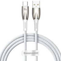 Дата кабель Baseus Glimmer Series Fast Charging Data Cable USB для Type-C 100W 1m (CADH00040) White