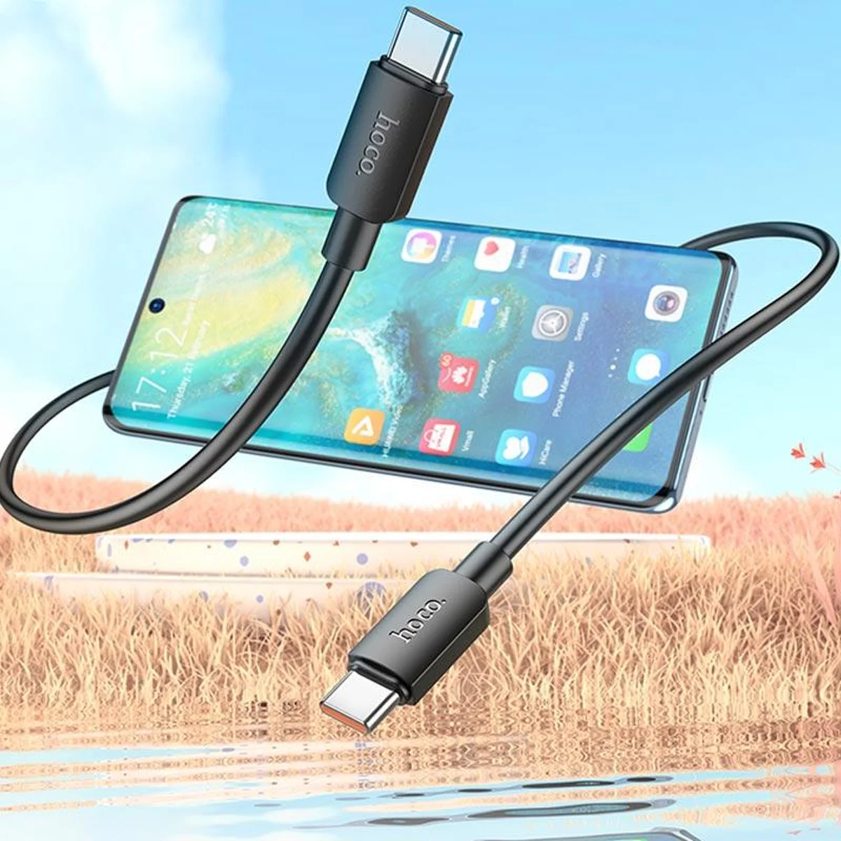 Дата кабель Hoco X96 Hyper Type-C to Type-C 100W (1m) Black