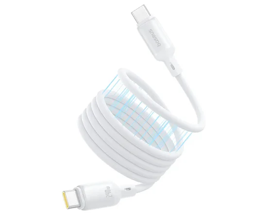 Дата кабель Baseus PicoGo Magnetic Liquid Silicone Type-C to Type-C 240W (1m) (P10376800) Moon White