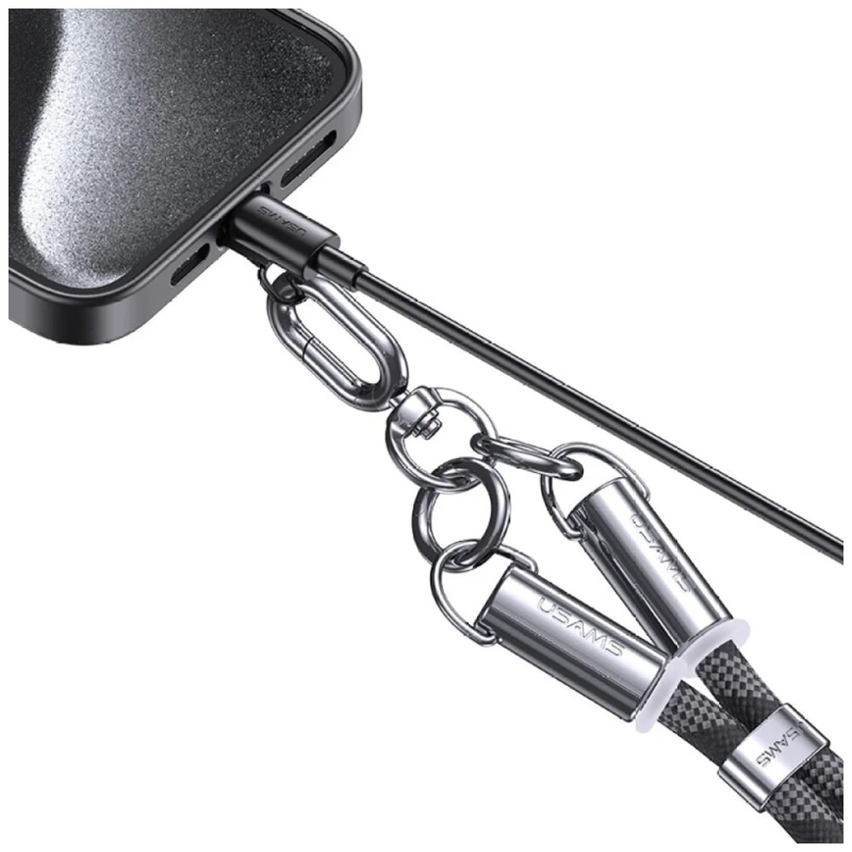 Дата кабель-шнурок Usams US-SJ746 Type-C to Lightning 30W (1.2m) Black