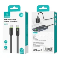 Дата кабель Usams US-SJ734 Bicolor Charging YR Ser. Type-C to Type-C 60W (1m) Black