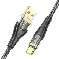 Дата кабель Hoco U121 Gold standard Transparent Discovery Edition USB to Type-C (1.2m) Black