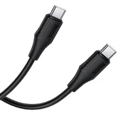 Дата кабель Hoco X124 Bien silicone Type-C to Type-C 60W (1m) Black