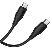 Дата кабель Hoco X124 Bien silicone Type-C to Type-C 60W (1m) Black
