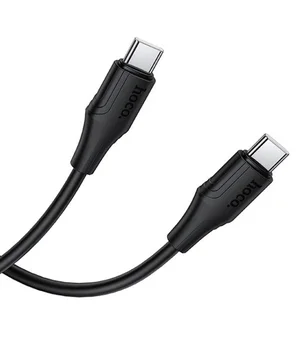 Дата кабель Hoco X124 Bien silicone Type-C to Type-C 60W (1m) Black