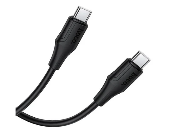 Дата кабель Hoco X124 Bien silicone Type-C to Type-C 60W (1m) Black