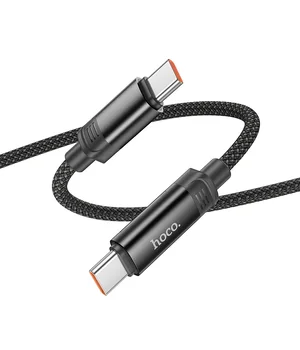 Дата кабель Hoco U126 Lantern 100W Type-C to Type-C (1.2m) Black