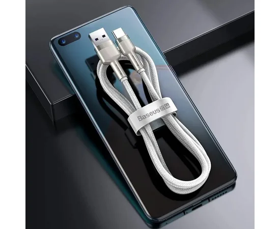 Дата кабель Baseus Cafule Metal Data USB to Type-C 66W (1m) (CAKF00010) White