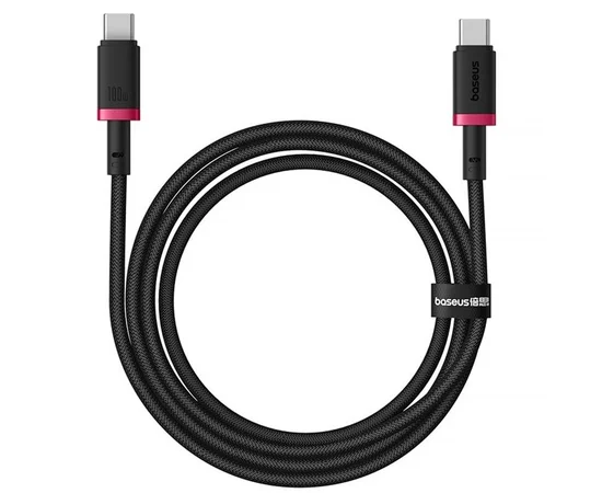 Дата кабель Baseus Dura Series Fast Charging Type-C to Type-C 100W (2m) (P10377803) Red / Black