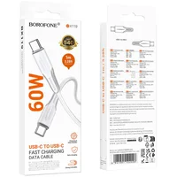 Дата кабель Borofone BX119 New Type-C to Type-C 60W (1m) White