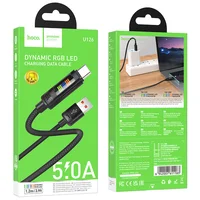 Дата кабель Hoco U126 Lantern 5A USB to Type-C (1.2m) Black
