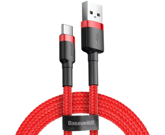 Дата кабель Baseus Cafule Type-C Cable 2A (2m) (CATKLF-C) Красный