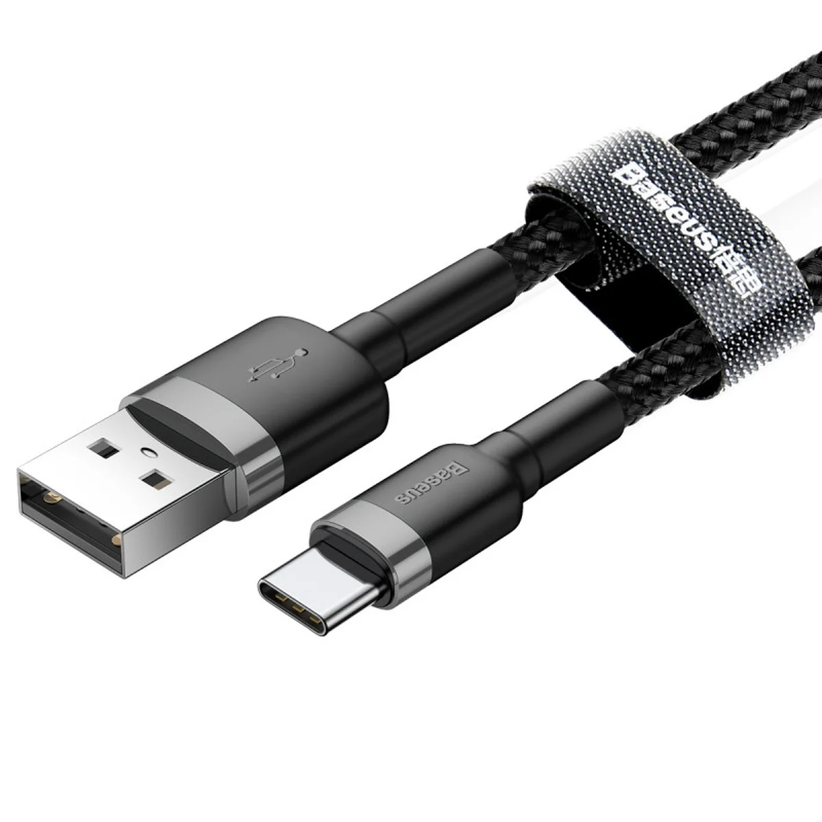Дата кабель Baseus Cafule USB to Type-C Cable 3A (0.5m) (CATKLF-A) Серый / Черный