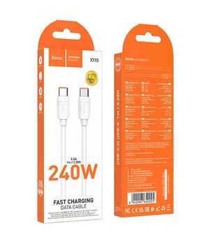 Дата кабель Hoco X115 Surpass Type-C to Type-C 240W (1m) White