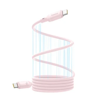 Дата кабель Baseus PicoGo Magnetic Liquid Silicone Type-C to Type-C 240W (1m) (P10376800) Baby Pink