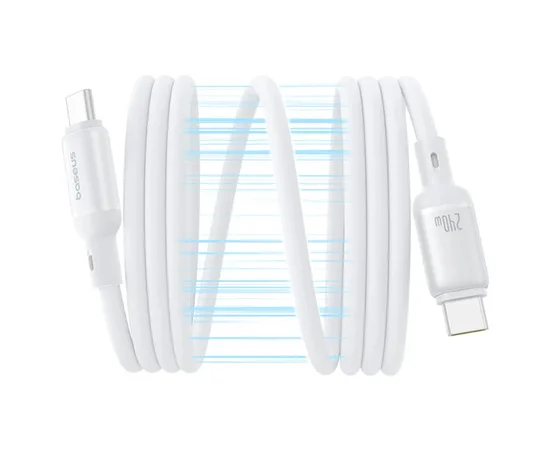Дата кабель Baseus PicoGo Magnetic Liquid Silicone Type-C to Type-C 240W (1m) (P10376800) Moon White