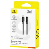 Дата кабель Baseus Silky Series OS Fast Charging Type-C to Lightning 20W (2m) (P10377701) Cluster Black