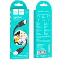 Дата кабель Hoco X90 Cool silicone USB to Type-C (1m) Black