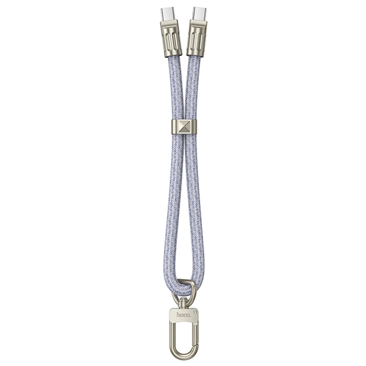 Дата кабель-шнурок Hoco GH5 Elegant Type-C to Type-C (0.21m) Denim Blue