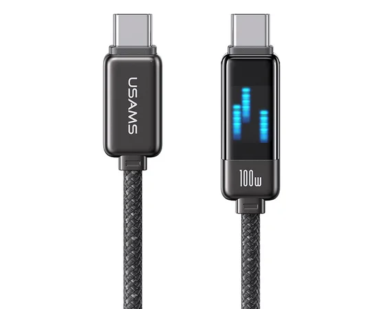 Дата кабель Usams US-SJ744 Meteor Ser. Type-C to Type-C 100W (1.2m) Tarnish
