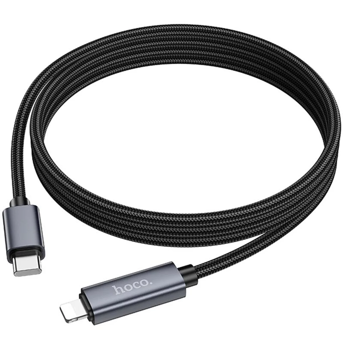 Дата кабель Hoco X112 Favor with display Type-C to Lightning 27W (1m) Black