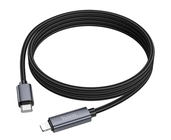 Дата кабель Hoco X112 Favor with display Type-C to Lightning 27W (1m) Black
