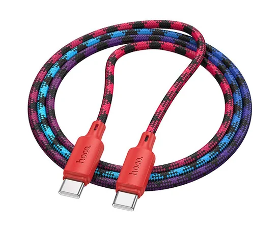 Дата кабель Hoco X116 Meridian Type-C to Type-C 60W (1m) Gradient Red Mix
