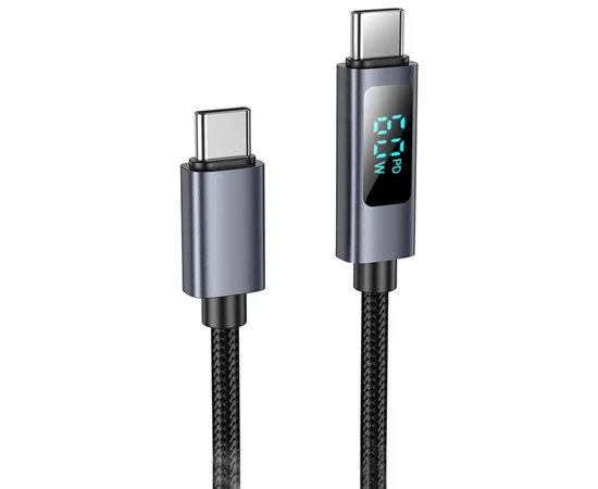 Дата кабель Hoco X112 Favor with display Type-C to Type-C 60W (1m) Black