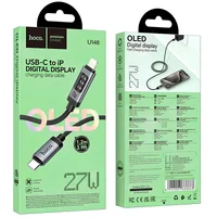 Дата кабель Hoco U148 Lord with display Type-C to Lightning 27W (1.2m) Black