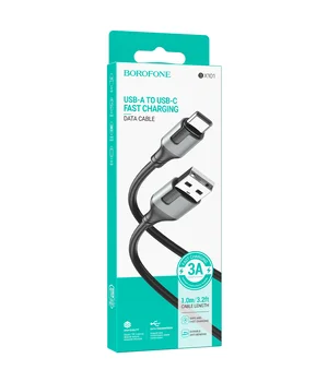 Дата кабель Borofone BX101 Creator USB to Type-C 3A (1m) Black