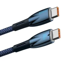 Дата кабель Baseus Glimmer Series Fast Charging Type-C to Type-C 100W 1m (CADH00070) Blue