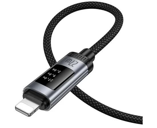 Дата кабель Hoco U148 Lord with display Type-C to Lightning 27W (1.2m) Black