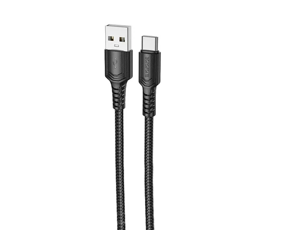 Дата кабель Borofone BX116 Certain USB to Type-C 3A (1m) Black