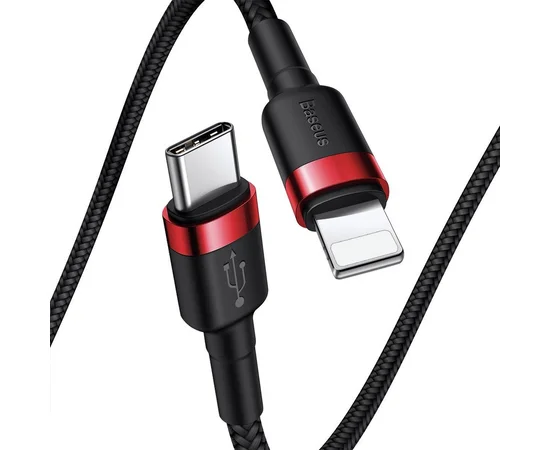 Дата кабель Baseus Cafule Type-C to Lightning PD 18W (1m) (CATLKLF) Red / Black