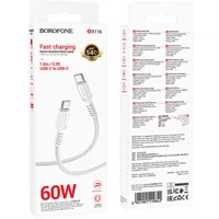 Дата кабель Borofone BX116 Certain Type-C to Type-C 60W (1m) White