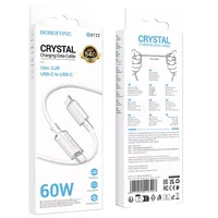 Дата кабель Borofone BX112 Lemon Type-C to Type-C 60W (1m) White