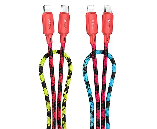Дата кабель Hoco X116 Meridian Type-C to Lightning 27W (1m) Gradient Red Mix