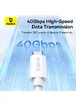Дата кабель Baseus Superior Series 2 USB4 Full-Function Type-C to Type-C 240W (1m) (P10365200211) Moon White