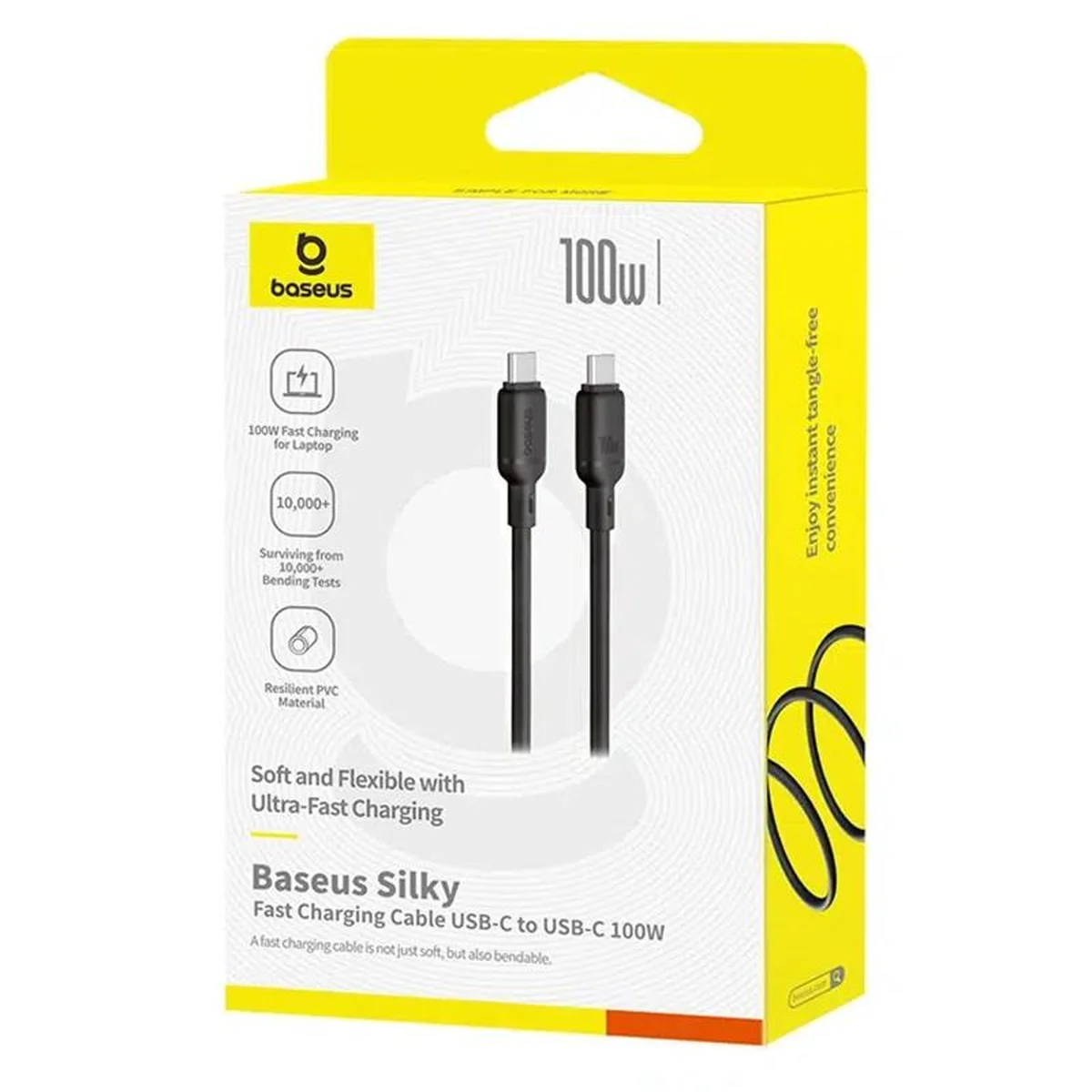 Дата кабель Baseus Silky Series OS Fast Charging Type-C to Type-C 100W (1m) (P10377704) Cluster Black