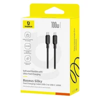 Дата кабель Baseus Silky Series OS Fast Charging Type-C to Type-C 100W (1m) (P10377704) Cluster Black