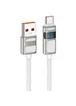 Дата кабель Hoco U137 Line with display USB to Type-C 5A/66W (1.2m) White