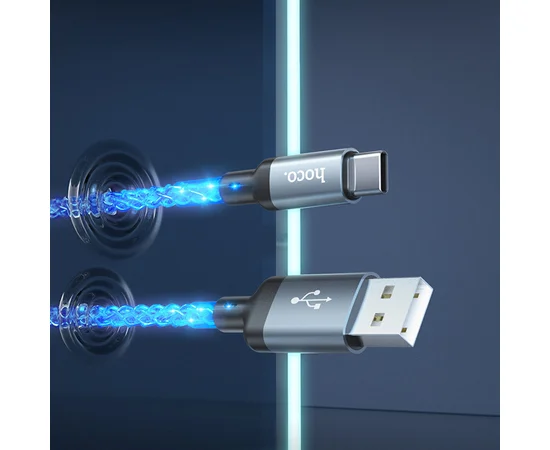 Дата кабель Hoco U112 Shine 2.4A USB to Type-C (1m) Gray