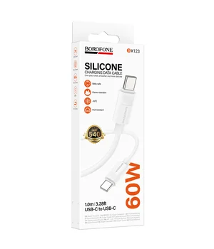 Дата кабель Borofone BX123 Leya Type-C to Type-C 60W (1m) White