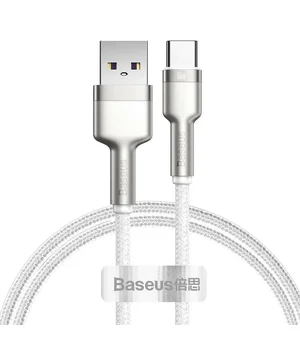 Дата кабель Baseus Cafule Metal Data USB Type-C 66W (2m) (CAKF0002) White