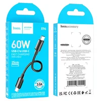 Дата кабель Hoco X96 Hyper Type-C to Type-C 60W (0.25m) Black