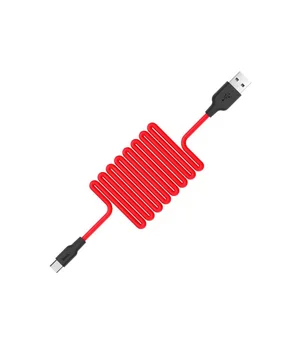 Дата кабель Hoco X21 Silicone Type-C Cable (1m) Черный / Красный