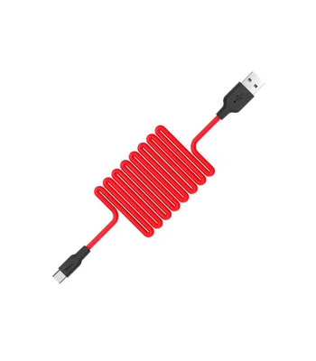 Дата кабель Hoco X21 Silicone Type-C Cable (1m) Черный / Красный